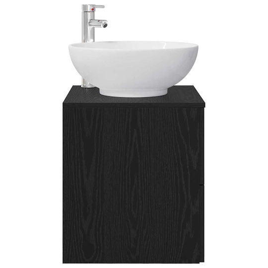 vidaXL Badezimmer Waschtisch-Einheit M49.5xB44.5xH66.5cm Schwarze Eiche