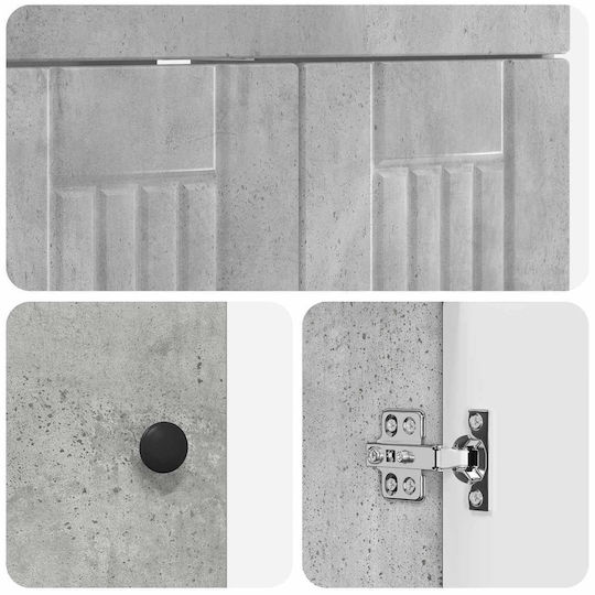 vidaXL Păgkos Fără Lavoar M56xA37.5xÎ81cm Gri Beton