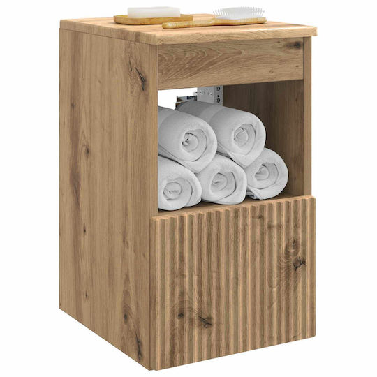 vidaXL Badezimmer Waschtisch-Einheit M30xB35xH50cm Eiche