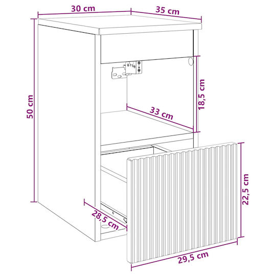 vidaXL Badezimmer Waschtisch-Einheit M30xB35xH50cm Eiche