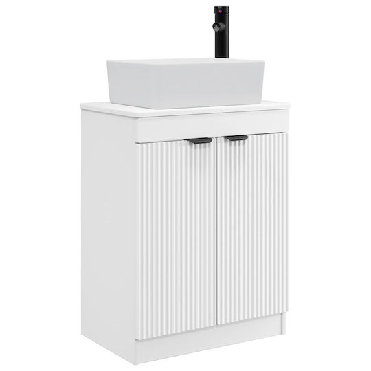 vidaXL Păg Bancă cu Lavoar și Oglindă M54xA35xÎ83cm Alb