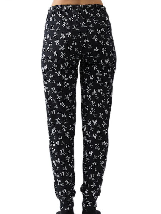 Minerva Winter Damen Pyjama-Hose Schwarz