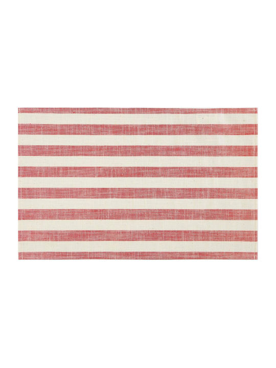 Borea Tablecloth Cotton Stain Resistant Striped Red 140x220cm