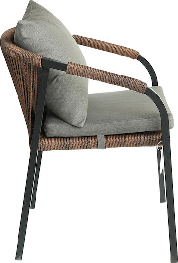 Scaun Curacao Negru/Natural 57x60x84 cm