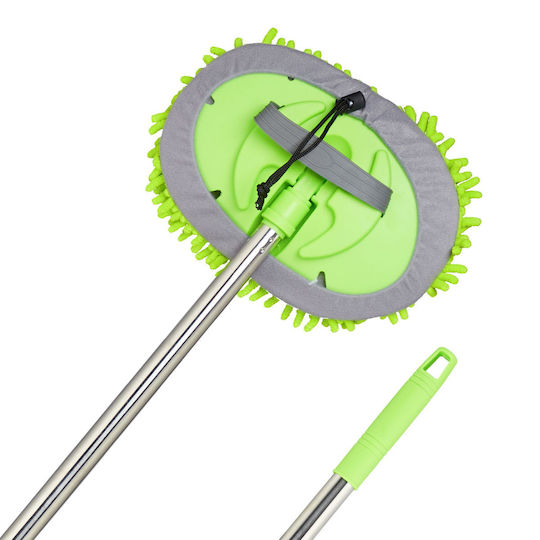 Perie Telescopică Spălare Auto Relaxdays Verde Argintiu 160x19x26 Cm 2 În 1 Mâner Reglabil