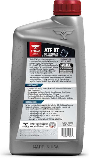 Triax Atf Xt Full Synthetic Atf+4 Ulei Pentru Transmisii Atf+4 946 Ml