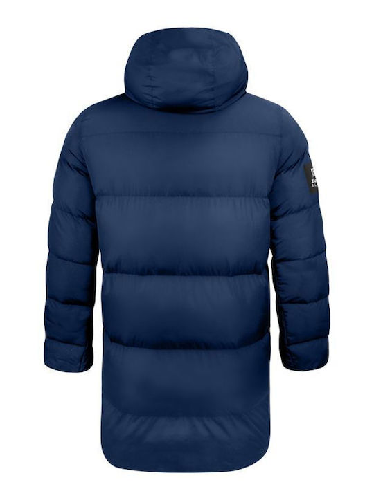 Geacă Puffer de Iarnă cu Protecție Împotriva Vântului Dark Blue