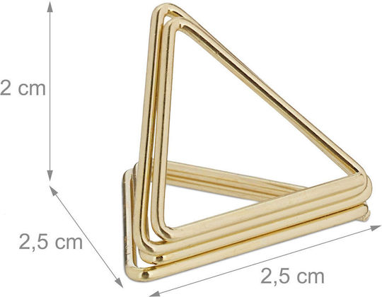 Set 48 Triangle-shaped Card Holders Relaxdays Gold 2x2.5x2.5 Cm