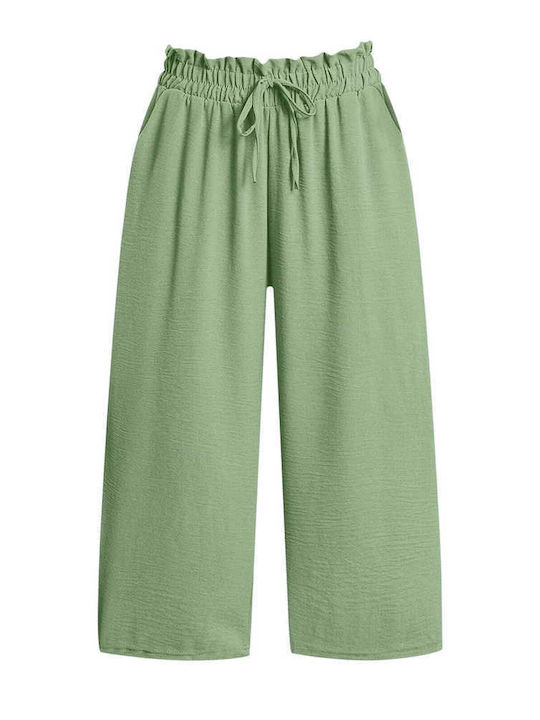 Celestino Zip-Culottes mit Volant in Grün Loose Fit