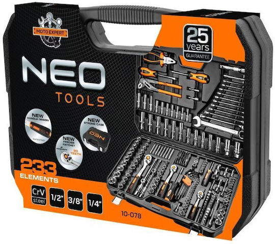 Neo Tools Werkzeugkoffer mit 233 Werkzeugen