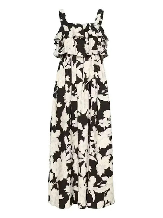 Summer Maxi Dress Black and White Floral