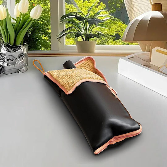 Husă De Depozitare Pentru Umbrelă Alista Home Impermeabilă Microfibră Interior Cu Fermoar 28 X 12 Cm Negru Portocaliu