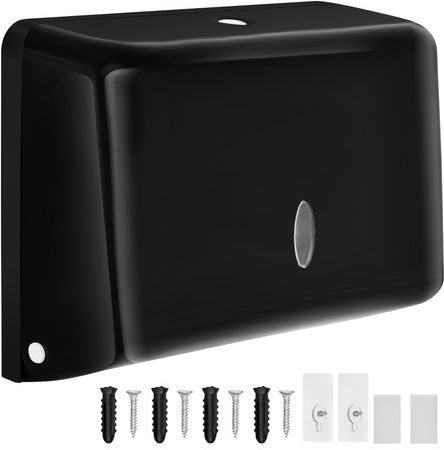 Dozator Prosoape de Hârtie Zola Montat pe Perete Carcasă Abs Fereastră Frontală 10 x 20,5 x 27 cm Negru