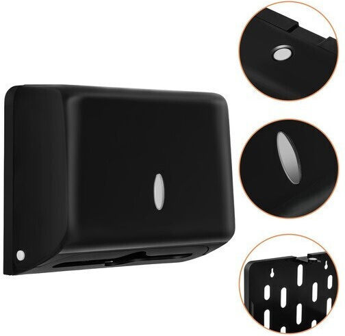 Dozator Prosoape de Hârtie Zola Montat pe Perete Carcasă Abs Fereastră Frontală 10 x 20,5 x 27 cm Negru