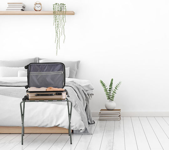 Relaxdays Rack Pentru Bagaje De Hotel Din Lemn Pliabil Cu Dimensiuni 55x67xÎnălțime 43cm Pliabil