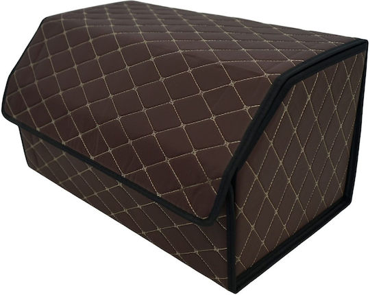 Cutie Depozitare Auto Alista Home Premium Organizator Portbagaj Geantă Multifuncțională Din Piele Ecologică Rezistentă La Uzură Pliabilă 2 Compartimente De Depozitare Maro Havana 55 X 30 X 30cm