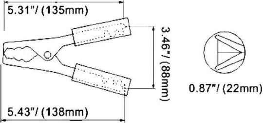 Crocodile Clips AT-0031 Crocodile Clip Coated 300A 138mm (Red) 8pcs