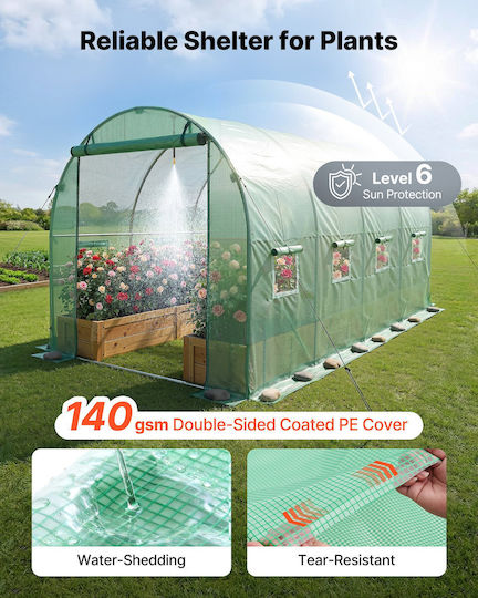 Vevor Tunnel Greenhouse with Metallic Frame 4.48x1.97x1.97m