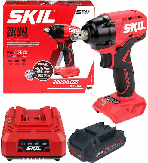 Skil D00374 Brushless Μπουλονόκλειδο Μπαταρίας 20V 1x2Ah με Υποδοχή 1/2"