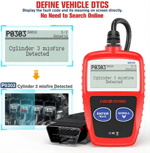 Autel Ms309 OBDII EOBD Scanner Ενισχυμένη Ανίχνευση Σφαλμάτων