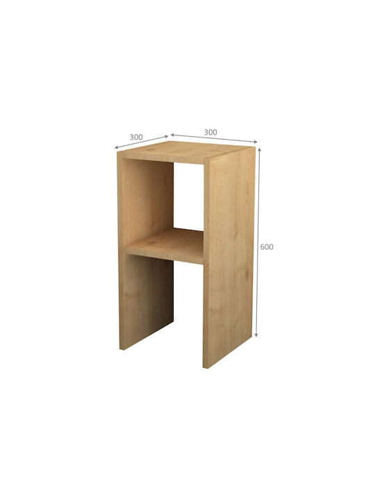 Bedside Table Side Table Smile Wooden Beige 30x30x60cm