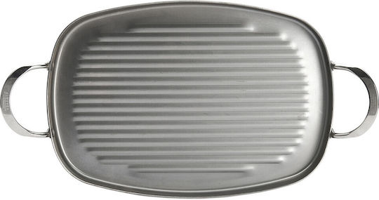 De Buyer Baking Plate Double Sided with Stainless Steel Grill Surface 38x26x2.5cm