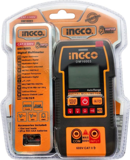 Ingco Цифров мултиметър True RMS с Измерване на AC / DC / Съпротивление DM16003