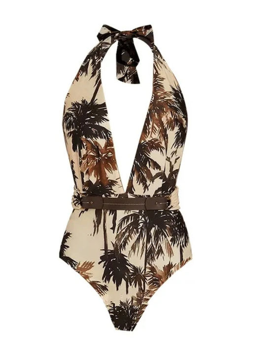 Costum De Baie Întreg Floral Tropical