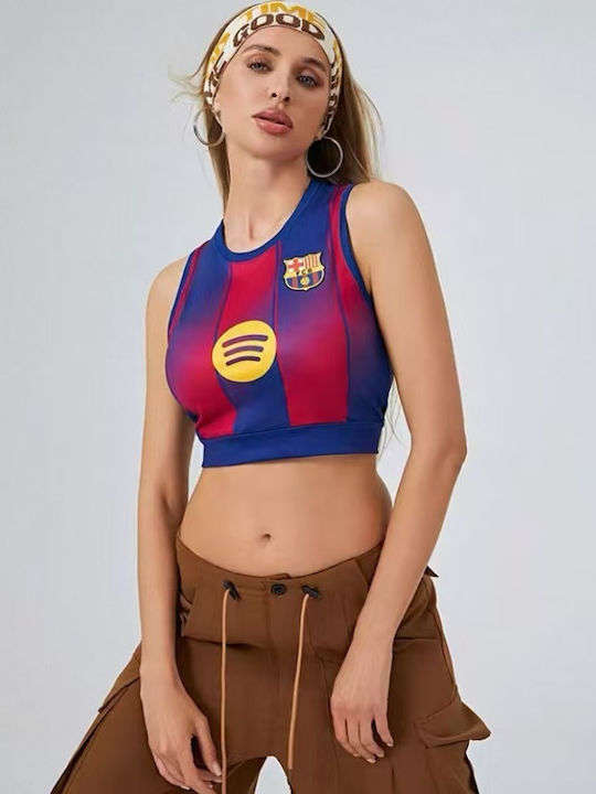 Γυναικείο Αθλητικό Crop Top Αμάνικο Dri-Fit Barcelona