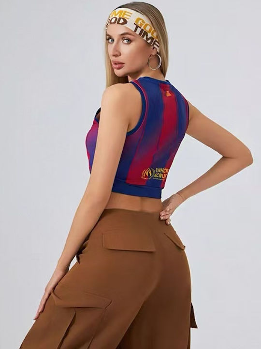 Γυναικείο Αθλητικό Crop Top Αμάνικο Dri-Fit Barcelona