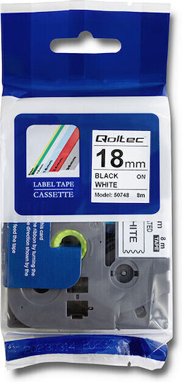 Qoltec Label Maker Tape 8m x 18mm in White Color 1pcs