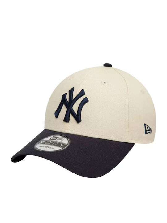 New Era New York Yankees Colour Block Cream 9forty Adjustable Cap 60595215 One Size Beige Red Light Brown