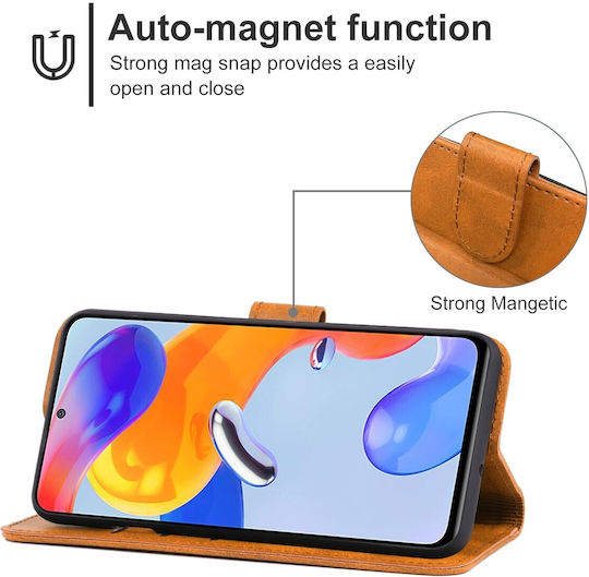 Wallet Tempered Glass Brown (Xiaomi Redmi Note 11 Pro+ 5G)
