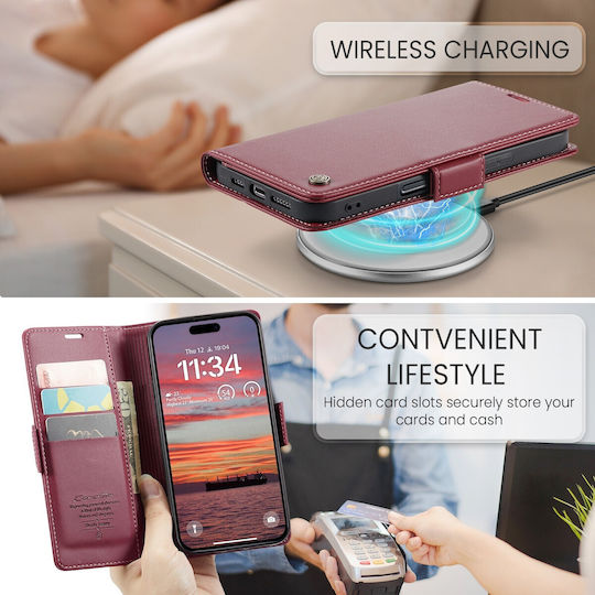 Caseme 023 Wallet Δερμάτινο / Δερματίνης Κόκκινο (iPhone 16)