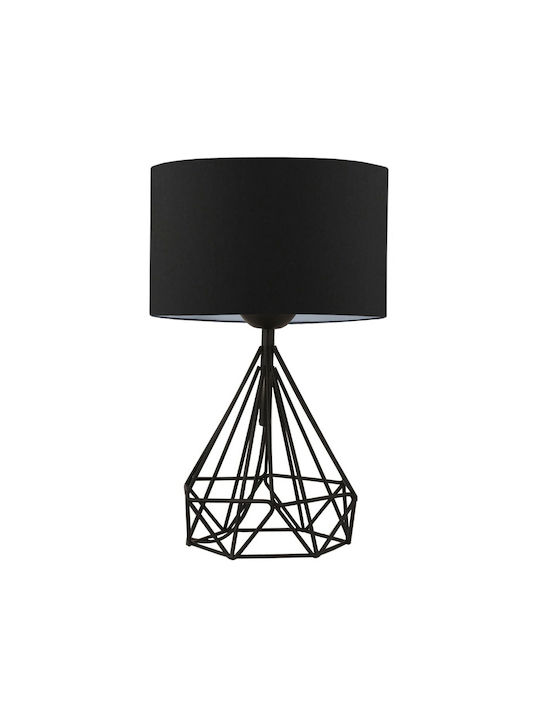 Megapap Christopher Metal Table Lamp for Socket E27 with Black Shade and Base