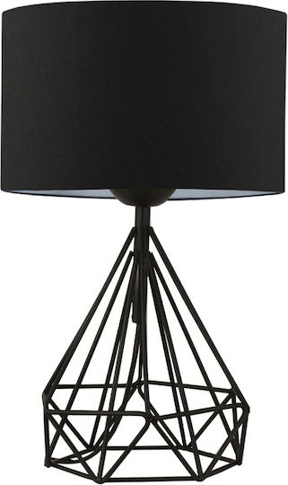 Megapap Christopher Metal Table Lamp for Socket E27 with Black Shade and Base