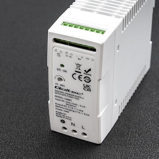 Qoltec Τροφοδοτικό Ράγας UPS με Ισχύ 40W