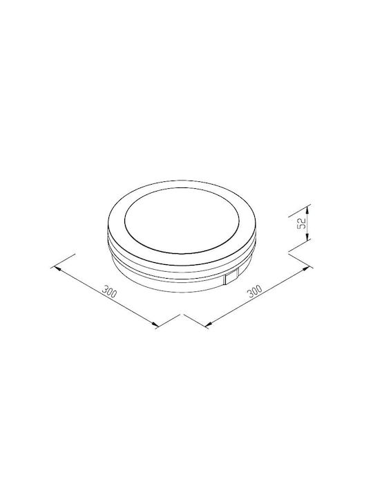 Inlight Таванно Осветително Тяло За Баня 30см Сиво с Интегриран LED