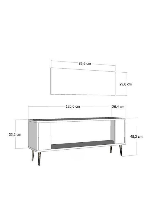 Multicolour TV Stand L120xD26xH48cm