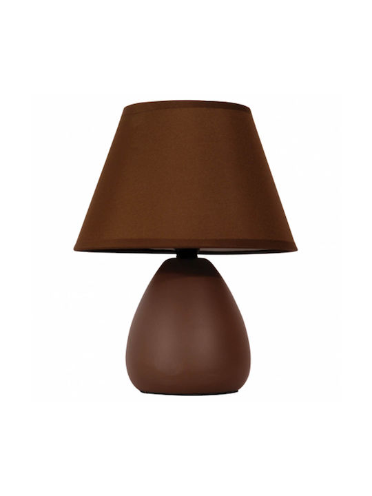 ARlight CL 6005 BW Κεραμικό Πορτατίφ για Ντουί E14 με Καφέ Καπέλο και Βάση