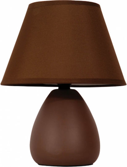 ARlight CL 6005 BW Κεραμικό Πορτατίφ για Ντουί E14 με Καφέ Καπέλο και Βάση
