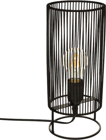 Atmosphera Nora Black Μεταλλικό Πορτατίφ για Ντουί E27 LED με Μαύρο Καπέλο και Βάση