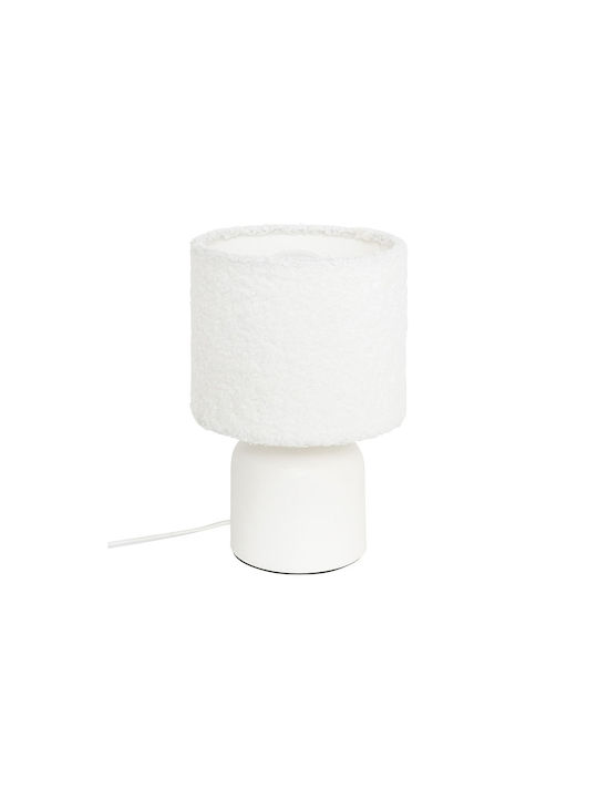 Atmosphera Fabric Table Lamp for Socket E14 with White Shade and Base