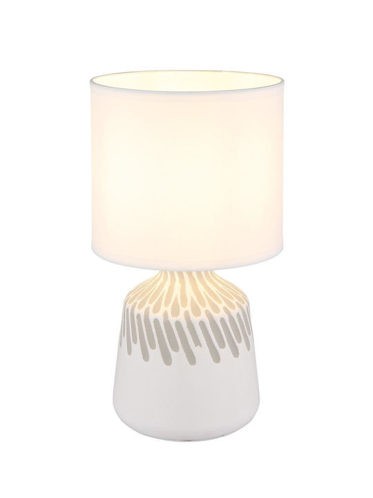 Globo Lighting Plastic Table Lamp for Socket E14 with White Shade and Base