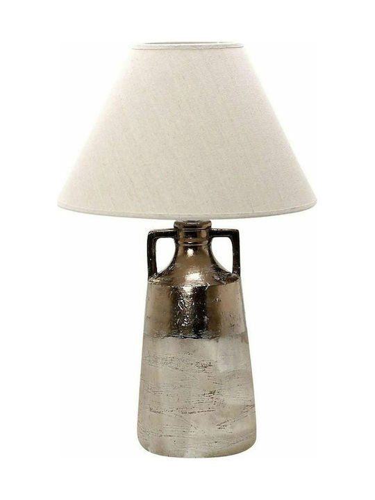 Espiel Ceramic Table Lamp for Socket E27 with Beige Shade and Multicolor Base