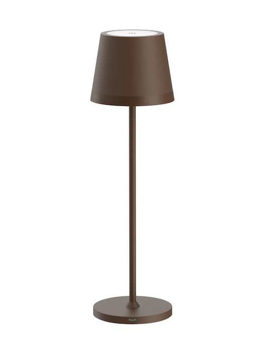 RayTech Power RTC9 Metal Lampă de masă LED cu Abajur Maro și Bază