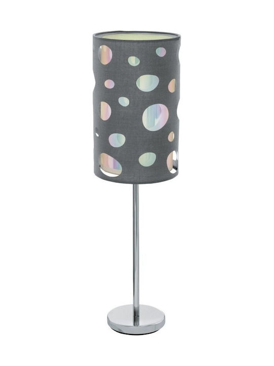Eglo Metal Table Lamp for Socket E27 with Gray Shade and Silver Base