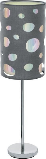 Eglo Metal Table Lamp for Socket E27 with Gray Shade and Silver Base