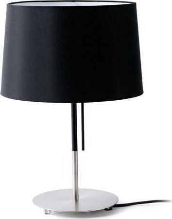 Faro Barcelona Metal Table Lamp for Socket E27 with Black Shade and Silver Base