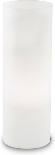 Ideal Lux Glas Tischlampe für Fassung E27 mit Weiß Schirm und Basis